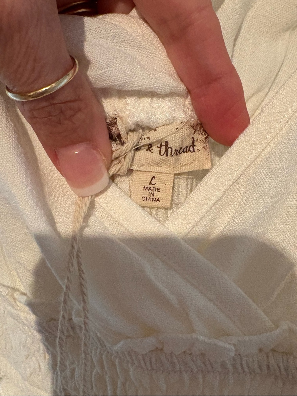 NWT-Hem & Thread Ivory Ruched Tank - Picture 4 of 4